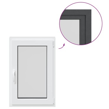vidaXL Παράθυρο Υπογείου "RISOR" 60x80 εκ. Ανακλινόμενο & Περιστρεφόμενο DIN Αριστερό Ανθρακί
