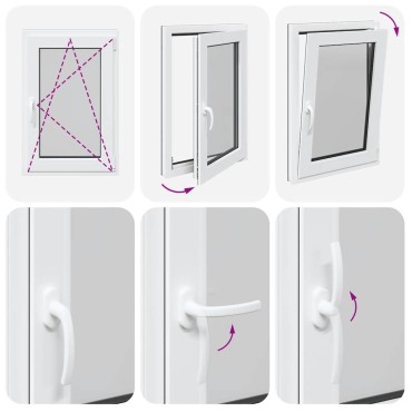 vidaXL Παράθυρο Υπογείου "RISOR" 60x80 εκ. Ανακλινόμενο & Περιστρεφόμενο DIN Αριστερό Ανθρακί