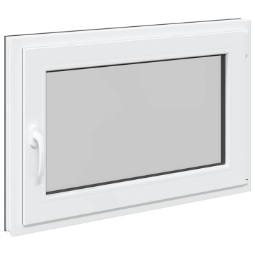 vidaXL Παράθυρο Υπογείου "RISOR" 90x70 εκ. Ανακλινόμενο & Περιστρεφόμενο DIN Δεξί Ανθρακί