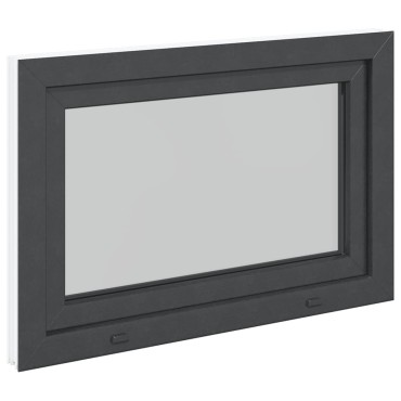 vidaXL Παράθυρο Υπογείου "RISOR" 90x70 εκ. Ανακλινόμενο & Περιστρεφόμενο DIN Δεξί Ανθρακί