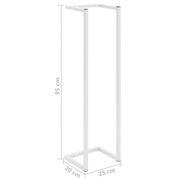 vidaXL Βάση για Πετσέτες Επιτοίχια Λευκή 25 x 20 x 95 εκ. Ατσάλινη