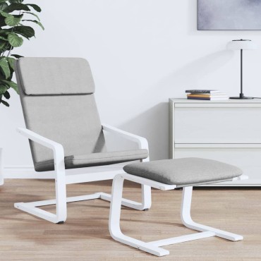 vidaXL Υποπόδιο Ανοιχτό Γκρι 51x41x40cm Υφασμάτινο 1 τεμ.