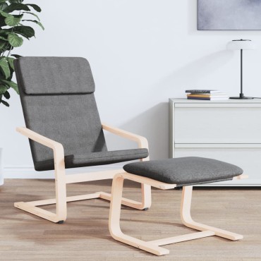 vidaXL Υποπόδιο Σκούρο Γκρι 51x41x40cm Υφασμάτινο 1 τεμ.