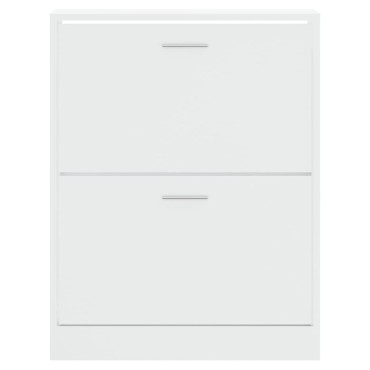 vidaXL Παπουτσοθήκη Γυαλιστερό Λευκό 63x24x81cm Επεξεργασμένο Ξύλο