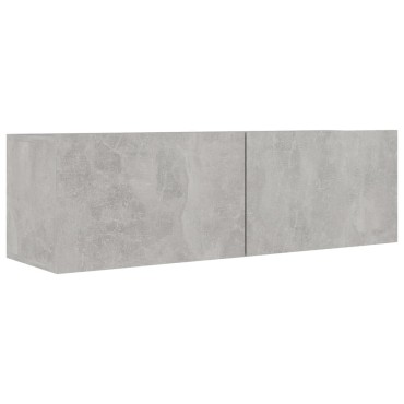 vidaXL Έπιπλα Τηλεόρασης 4 τεμ. Γκρι Σκυρ. 100x30x30cm από Επεξ. Ξύλο