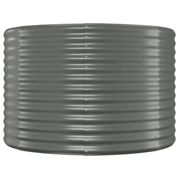 vidaXL Ζαρντινιέρα Γκρι 100x100x68 εκ. Ατσάλι με Ηλεκτρ. Βαφή Πούδρας
