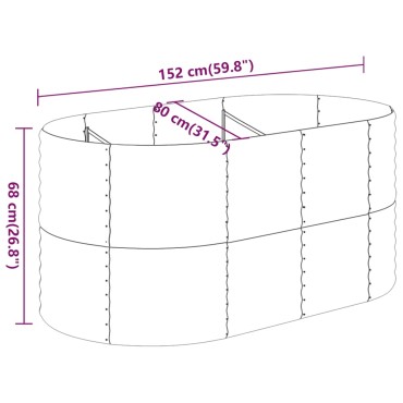 vidaXL Ζαρντινιέρα Πράσινη 152x80x68 εκ Ατσάλι με Ηλεκτρ. Βαφή Πούδρας