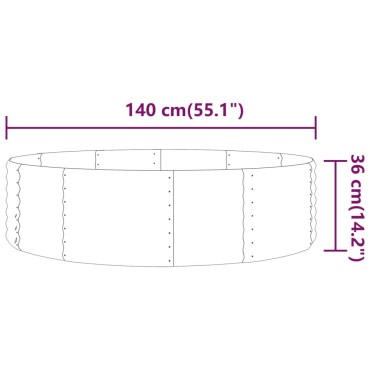 vidaXL Ζαρντινιέρα Ανθρακί 140x140x36εκ Ατσάλι με Ηλεκτρ. Βαφή Πούδρας