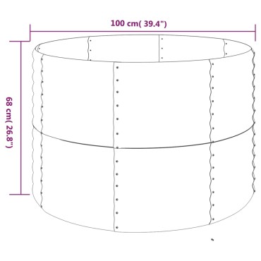 vidaXL Ζαρντινιέρα Ανθρακί 100x100x68εκ Ατσάλι με Ηλεκτρ. Βαφή Πούδρας