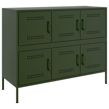 vidaXL Ντουλάπι Πράσινο Λαδί 100,5x39x79cm από Ατσάλι 1 τεμ.