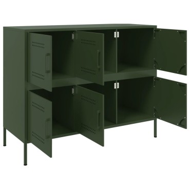 vidaXL Ντουλάπι Πράσινο Λαδί 100,5x39x79cm από Ατσάλι 1 τεμ.