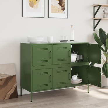 vidaXL Ντουλάπι Πράσινο Λαδί 100,5x39x79cm από Ατσάλι 1 τεμ.