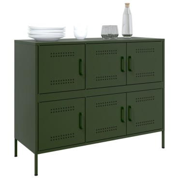 vidaXL Ντουλάπι Πράσινο Λαδί 100,5x39x79cm από Ατσάλι 1 τεμ.