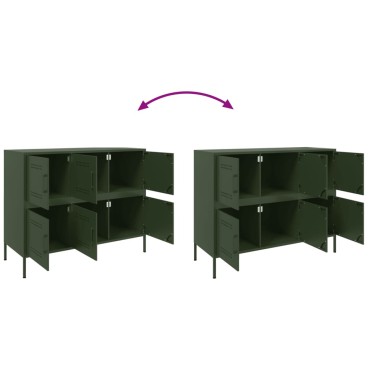 vidaXL Ντουλάπι Πράσινο Λαδί 100,5x39x79cm από Ατσάλι 1 τεμ.