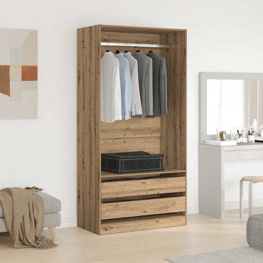 vidaXL Ντουλάπα Τεχνίτης Δρυς 100x50x200cm Επεξεργασμένο Ξύλο 1 τεμ.