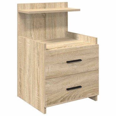 vidaXL Κομοδίνα 2 τεμ. με 2 Συρτάρια, Χρώμα Sonoma Δρυς 40x36,5x62cm