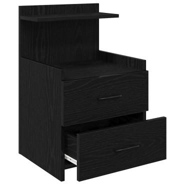 vidaXL Κομοδίνα 2 τεμ. με 2 Συρτάρια Μαύρα 40x36,5x62cm