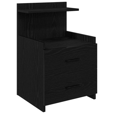vidaXL Κομοδίνα 2 τεμ. με 2 Συρτάρια Μαύρα 40x36,5x62cm