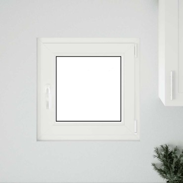vidaXL Παράθυρο Υπογείου "RISOR" 50x50 εκ. Ανακλινόμενο & Περιστρεφόμενο DIN Δεξιό Λευκό
