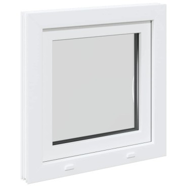 vidaXL Παράθυρο Υπογείου "RISOR" 50x50 εκ. Ανακλινόμενο & Περιστρεφόμενο DIN Δεξιό Λευκό