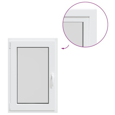 vidaXL Παράθυρο Υπογείου "RISOR" 60x100 εκ. Ανακλινόμενο & Περιστρεφόμενο DIN Αριστερά Λευκό