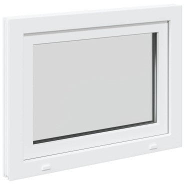 vidaXL Παράθυρο Υπογείου "RISOR" 80x70 εκ. Ανακλινόμενο & Περιστρεφόμενο DIN Αριστερά Λευκό
