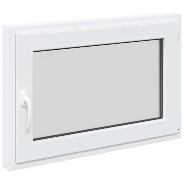 vidaXL Παράθυρο Υπογείου "RISOR" 90x70 εκ. Ανακλινόμενο & Περιστρεφόμενο DIN Δεξιό Λευκό