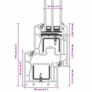 vidaXL Παράθυρο Υπογείου "RISOR" 90x50 εκ. Ανακλινόμενο & Περιστρεφόμενο DIN Αριστερά Λευκό