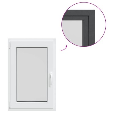 vidaXL Παράθυρο Υπογείου "RISOR" 60x100 εκ. Ανακλινόμενο & Περιστρεφόμενο DIN Αριστερό Ανθρακί