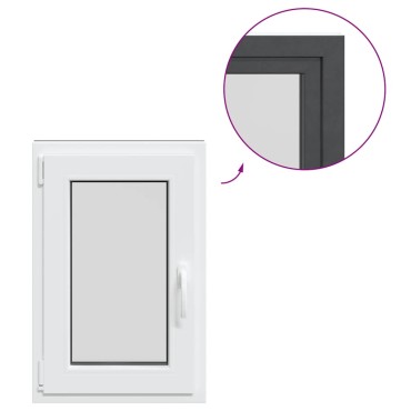 vidaXL Παράθυρο Υπογείου "RISOR" 50x75 εκ. Ανακλινόμενο & Περιστρεφόμενο DIN Αριστερό Ανθρακί