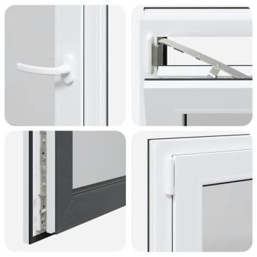 vidaXL Παράθυρο Υπογείου "RISOR" 50x75 εκ. Ανακλινόμενο & Περιστρεφόμενο DIN Αριστερό Ανθρακί