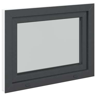 vidaXL Παράθυρο Υπογείου "RISOR" 90x70 εκ. Ανακλινόμενο & Περιστρεφόμενο DIN Αριστερό Ανθρακί