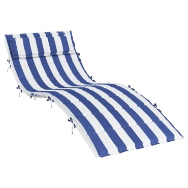 vidaXL Μαξιλάρι Ξαπλώστρας Μπλε&Λευκό Ριγέ 180x60x4cm Ύφασμα Oxford