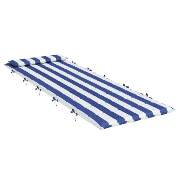 vidaXL Μαξιλάρι Ξαπλώστρας Μπλε&Λευκό Ριγέ 180x60x4cm Ύφασμα Oxford