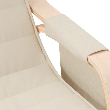 vidaXL Κουνιστή Πολυθρόνα Κρεμ Υφασμάτινη 67x80x88cm 1 τεμ.