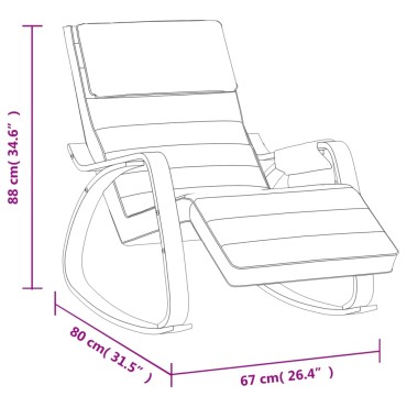 vidaXL Κουνιστή Πολυθρόνα Κρεμ Υφασμάτινη 67x80x88cm 1 τεμ.