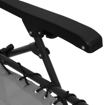 vidaXL Σεζλόνγκ Πτυσσόμενη Γκρι από Textilene 61x88x107,5cm 1 τεμ.