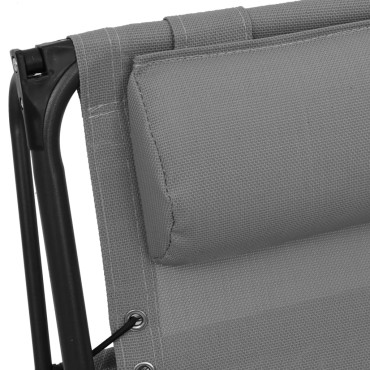 vidaXL Σεζλόνγκ Πτυσσόμενη Γκρι από Textilene 61x88x107,5cm 1 τεμ.