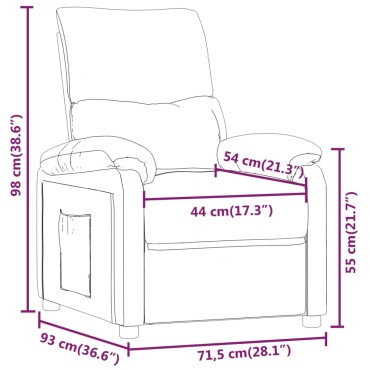 vidaXL Πολυθρόνα Ανακλινόμενη Taupe Υφασμάτινη 71,5x93x98cm 1 τεμ.