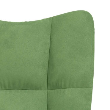 vidaXL Πολυθρόνα Relax Ανοιχτό Πράσινο Βελούδινη 61,5x69x(94,5-102)cm 1 τεμ.