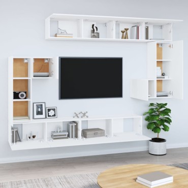 vidaXL Έπιπλο Τηλεόρασης Επιτοίχιο Λευκό από Επεξεργασμένο Ξύλο 100x30x30cm