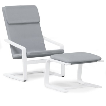 vidaXL Πολυθρόνα Relax Ανοιχτό Γκρι Υφασμάτινη με Υποπόδιο 59x82x98cm 1 τεμ.