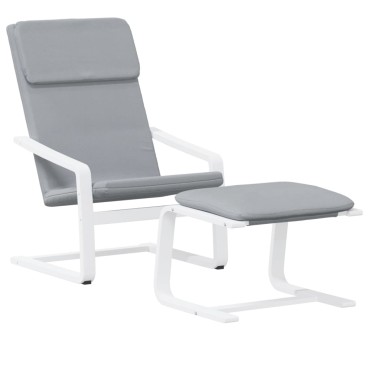 vidaXL Πολυθρόνα Relax Ανοιχτό Γκρι Υφασμάτινη με Υποπόδιο 59x82x98cm 1 τεμ.