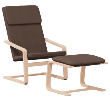 vidaXL Πολυθρόνα Relax Σκούρο Καφέ Υφασμάτινη με Υποπόδιο 59x82x98cm 1 τεμ.