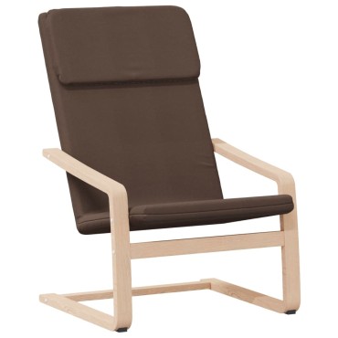 vidaXL Πολυθρόνα Relax Σκούρο Καφέ Υφασμάτινη με Υποπόδιο 59x82x98cm 1 τεμ.