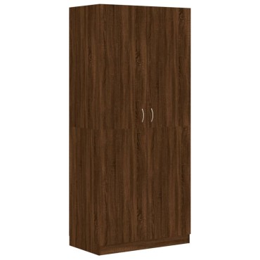 vidaXL Ντουλάπα Καφέ Δρυς 90x52x200cm από Επεξεργασμένο Ξύλο 1 τεμ.