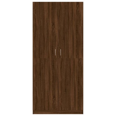 vidaXL Ντουλάπα Καφέ Δρυς 90x52x200cm από Επεξεργασμένο Ξύλο 1 τεμ.