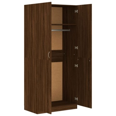 vidaXL Ντουλάπα Καφέ Δρυς 90x52x200cm από Επεξεργασμένο Ξύλο 1 τεμ.