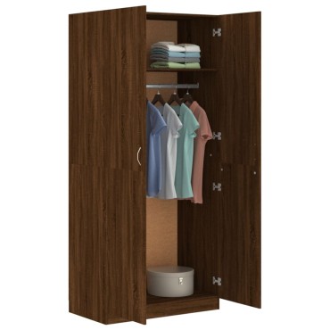 vidaXL Ντουλάπα Καφέ Δρυς 90x52x200cm από Επεξεργασμένο Ξύλο 1 τεμ.
