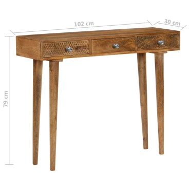vidaXL Τραπέζι Κονσόλα 102x30x79cm από Μασίφ Ξύλο Μάνγκο 1 τεμ.